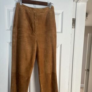 Vintage 70s tan suede boho wide leg high waisted Coachella pants